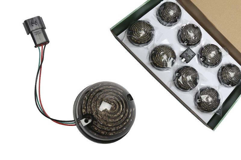 Safari Engineering Land Rover Specialist Hampshire – Smoked LED Upgrade Kit 73MM - Defender 90 Defender 110 Defender 130 & Series 3 Britpart DA1190